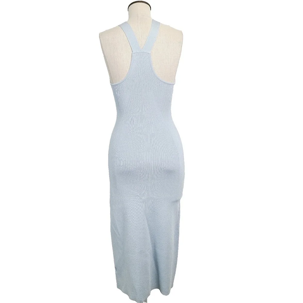Bailey 44 Anthropologie Dress XS Pastel Blue Ribbed Knit Sleeveless‎ Bodycon - Picture 4 of 12